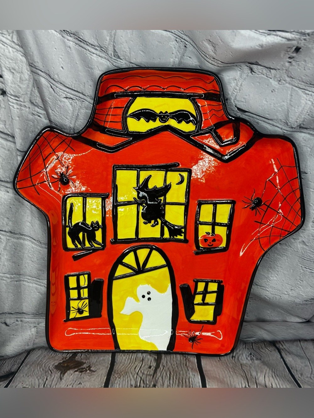 Halloween Spooky Haunted House Kitsch Serving Platter Replacement Snack Plate